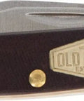 Tough As Nails Three Blade Folding Pocket Knife With High Carbon Stainless Steel Edge And Ergonomic Sawcut Grip For Everyday Carry Hunting Camping And Outdoor Adventures Featuring Lightweight Build And Badass Durability For Serious Outdoorsmen, shown closed.