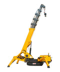 Workhorse Remote Controlled Hydraulic Lifting Crane With Portable Telescopic Boom For Indoor And Outdoor Construction Projects And Industrial Engineering Wireless Remote Operation For Confined Spaces, yellow tracked base