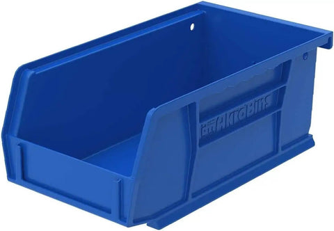 Blue Stackable Plastic Storage Bins 7x4x3 Inch, Space-Saving Organizer for Garage, Pantry, Craft Room, Holds Up to 10 Pounds