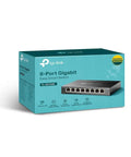 8 Port Gigabit Ethernet Switch With No Fuss Setup And Easy Smart Management, box view, for home and small office use.