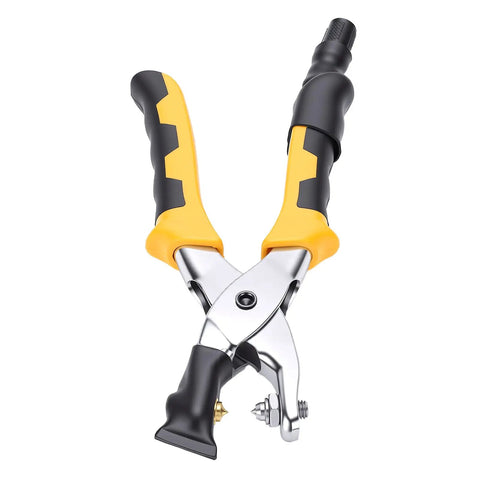 CHICIRIS Electric Badminton Racket Trumpet Plier 2A Cold Rolled Steel crimping machine with comfortable yellow handles.