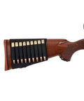 Elastic Buttstock Shell Holder for Rifles Easy Access Cartridge Carrier in Durable Black Nylon Quick Install on Most Long Guns