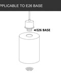 Diagram showing White Line Painted Glass Shade Cylinder Globe Replacement For Vanity Lights And Chandeliers One And Five Eighths Inch Fitter Fits Most Fixtures Like Vanity Sconces Ceiling Lights And Pendant Lamps Pack Of Three compatible with E26 base.