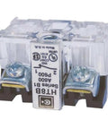 Ht8b Nc Contact Block For 30mm Panels Clear Housing Heavy Duty Design Built Tough For Industrial Motor Controls displayed from the front with terminals.