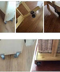 2 Inch TPE Rubber Caster Wheels With 360 Swivel Rollers And Safety Brakes on a wooden cart for smooth mobility on hardwood floors.
