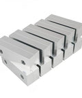 10 Set 20 Pieces Soft Jaws For 6 Inch Vise Aluminum Machinable Jaw Set stacked, showcasing 6 x 2 x 1 inches size and aluminum material.