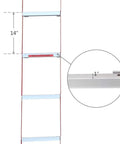 Fire Escape Ladder For Two Story Home With Anti-Skid Rungs, close-up of 14-inch rung spacing and 1-inch rung detail