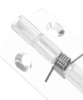 Close-up of Two Pack Automatic Hidden Door Hinges With Spring Loaded Self Closing For Residential Use Concealed Crystal Clear Interior Hinges 45x35mm