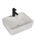 Square modern ceramic vessel sink with black faucet, perfect for balconies and kitchens, Bathroom Sink Balcony Bathroom Ceramic Tabletop Washbasin Kitchen Sink Square Modern Simple Ceramic Vessel Sink Bathroom Sink Vessel.