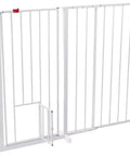 Extra Tall Expandable Dog Gate For Doorways And Bottom Of Stairs Fits 51 To 59 Inch Openings 38 Inch Tall White Metal Pet Gate