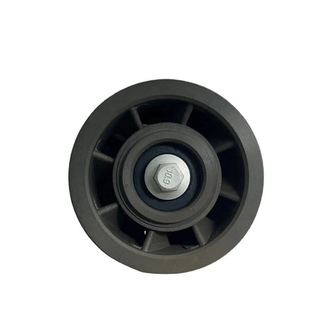 Premium Supercharger Double Pulley System With Idler Drive Belt For Mercedes M113k showing front view of pulley with hex bolt.