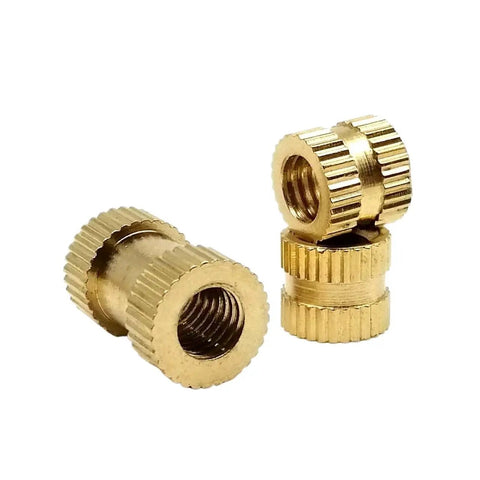 Knurled Threaded Inserts For 3D Printing Copper Embedded Nuts With Knurl Grip For Reusable, Strong Fastening That Will Not Loosen In Plastic