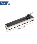 Five Pack Straight Linear Slide Potentiometers, 3 Pin B10K, 45mm Body With 30mm Travel And 5mm Handle Faders For Dimming