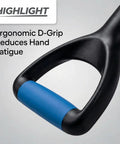 Legit Heavy Duty Two In One Roof Shingle Removal Shovel With Built In Nail Puller Comb And Short D Handle ergonomic D-Grip design for reduced hand fatigue.