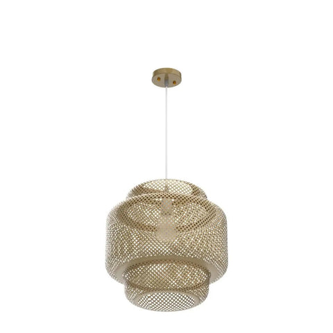 Bamboo Pendant Light Boho Basket Chandelier Handmade Woven Natural Wicker Rattan Hanging Pendant For Kitchen Island Dining Room Living Room Porch Home Decor