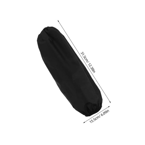 Heavy Duty Extended Arm Sleeve Covers For Men And Women, Dope Oil Resistant Protective Oversleeves In Matte Black, side view showing dimensions.