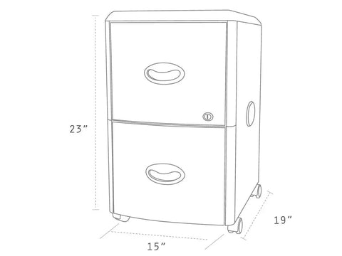 Two Drawer Mobile File Cabinet With Locking Drawers For Security Letter File Rails And Front Label Holders Easy Glide System