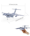 C-17 RC Airplane With 2.4GHz 2CH Remote, 373mm Wingspan EPP Foam, held in hand showing scale and design details