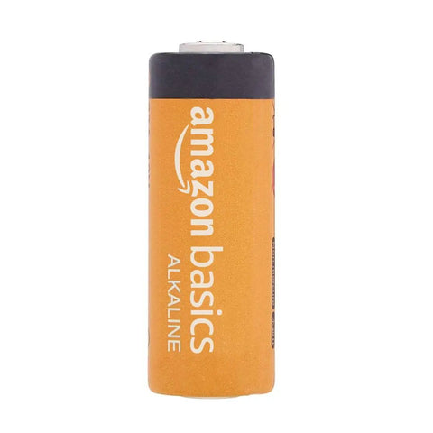 Rock Solid 23A 12 Volt Alkaline Batteries Four Pack shown in orange, designed for reliable power in everyday devices.