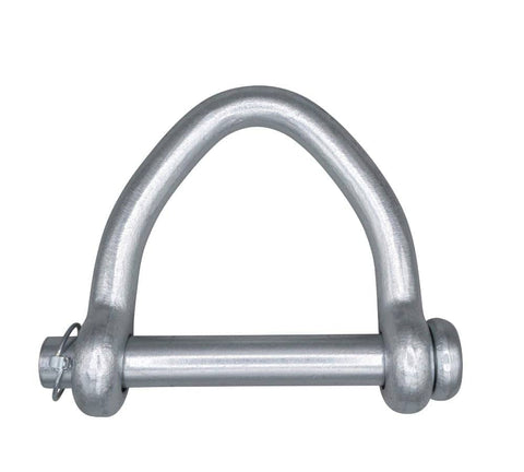 Heavy Duty Web Sling Shackle 6 Inch With Quick Pin 23,500 Lbs WLL White Blue Zinc Finish Durable Alloy Construction For Recovery Straps