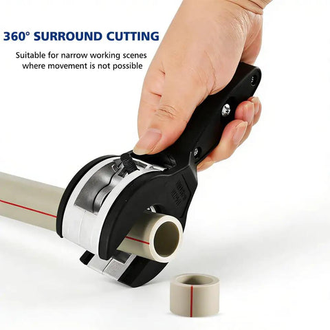 Ratcheting Tubing Cutter For Copper And Pex Pipes With 360 Degree Cut Adjustable From Five Sixteenths To One And One Eighth Inch Includes Deburring Tool And Four Bearing Blades Compact Handheld Plumbing Tool For Tight Spaces cutting PVC pipe