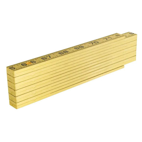 Six Foot Folding Ruler With Inside Reading, Built Tough Fiberglass Construction, Nylon Reinforced, Dual Sided Markings, Folded View