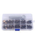 15mm Antique Brass Snap Fasteners Kit With Fixing Tools, 30 Sets For Leather Craft, Clothing, Handbags, Jackets, Jeans, DIY Sewing, Popper Press Stud Buttons Gear in storage box