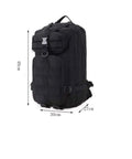 Black Outdoor Backpack For Men 40L Rucksack With Waterproof Oxford Fabric, showing side view with large main compartment and hat pocket