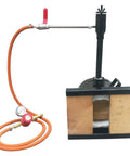 Single Burner Propane Blacksmith Forge with Brick Door 2600F rated, oval shape, heavy duty steel body with ceramic fiber insulation