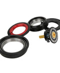 Heavy Duty Aluminum Alloy Bicycle Headset 55Mm Steerer Tube with black and red rings and bearing for smooth cycling upgrades.