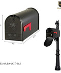 Rust Proof Galvanized Steel Locking Mailbox With Locking Insert, Steel Latch And Red Aluminum Flag In White Finish For Curbside Use