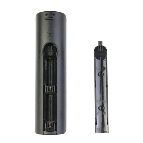 Back view of BN59-01199F Replacement Remote Control for Samsung Smart TVs with battery compartment open