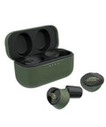 Caliber BT Wireless Shooting Ear Protection For Gun Range With Bluetooth Hearing Protection And Electronic Noise Reduction 25 dB NRR Lightweight Ear Buds For Shooters On The Go shown with case and earbuds