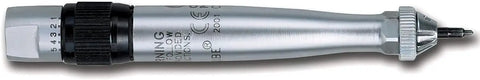 Premium Heavy Duty Air Scribe Engraving Pen Kit One Eighth Inch Hex Shank rolling throttle tool with silver finish and precision tip.