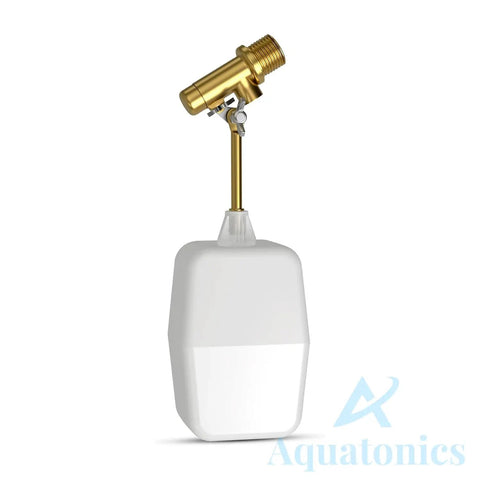 Three Eighths Inch Water Float Valve With Brass Body, Heavy Duty 125 PSI Water Level Controller, Easy Wingnut Adjustment, Adjustable Flow At 2.25 GPM, Ideal For In Ground Pools And Auto Fill Systems brass float valve with white float tank