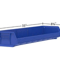 Heavy Duty Plastic Storage Bins Hanging Stacking Containers 9 Inch 33 Inch 5 Inch Blue Pack Of Four Built Tough Rustproof Water Resistant