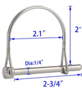Two-piece extended PTO pin, 1/4 in x 2-3/4 in, marine-grade 316 stainless steel locking shaft pin
