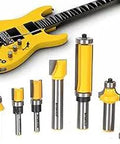 Router Bits Set For Electric Guitar Lutherie With One Half Inch And One Quarter Inch Shanks Eight Bit Kit Premium Tungsten Carbide Blades