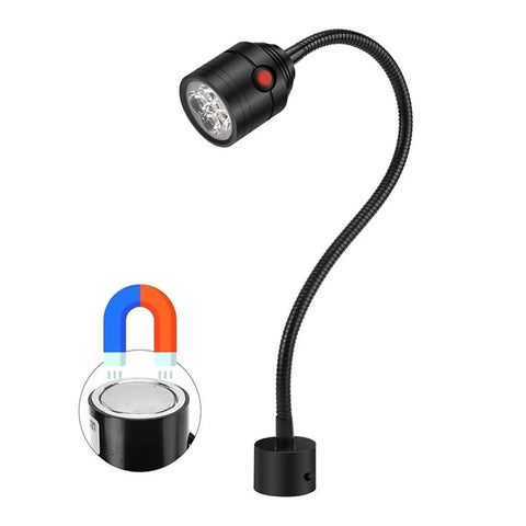 Magnetic LED Work Light With Flexible Gooseneck And Magnetic Base For Lathe And Workshop Hands Free Shop Tool Lamp For Precision Machining
