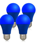 Blue LED Bulb A19 Base E26 Socket 9W 60W Equivalent Chill Blue Glow For Outdoor Porch Lighting Christmas Halloween Party Decor 4 Pack