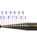 Close-up of 7-54MHz 200W Portable Dipole Antenna with stainless steel telescopic segments numbered for UV band setup