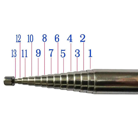Close-up of 7-54MHz 200W Portable Dipole Antenna with stainless steel telescopic segments numbered for UV band setup