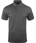 Mens Midweight Short Sleeve Polo Shirt With Snag Resistant Chest Pocket Moisture Wicking Polyester Work Gear in gray