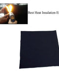 Heavy Duty High Temp Welding Blanket 12x12 Inches, 6mm Thick Felt Carbon Fiber Shield shown in heat test demonstration.