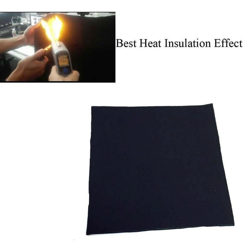 Heavy Duty High Temp Welding Blanket 12x12 Inches, 6mm Thick Felt Carbon Fiber Shield shown in heat test demonstration.