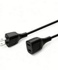 Short 5Ft Black Power Extension Cord For Indoor Use With 125V 5A 625W Two Prong And Two Outlets Perfect For Holiday Lights Table Lamps Security Cameras And Small Appliances