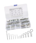 210 Piece Stainless Steel Cotter Pin Kit With Hairpin Pins And R Clips For Automotive, Home, And Industrial Use, Full Range Of Sizes For Quick Fixes, Maintenance, And Heavy Duty Projects, assorted pins in organizer box