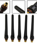 Premium 5 Pack Long Back Cup For TIG Torch WP-17 WP-18 WP-26 High Temp Resistant Ceramic Nozzle, black ceramic cups for welding.