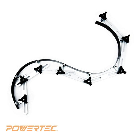 Heavy Duty Flexible Curve Template Kit With 107 And 37 Inch Steel Contour Guides For Precision Woodworking Transfers that shows flexible contours.