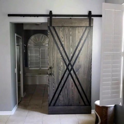 Real Deal Charcoal Reactive Water Based Interior Wood Stain Offering Smoky Weathered Undertones A Totally Voc Free Mix For Modern Rustic Industrial Builds Give Your Next Project Some Serious Kick Bulk Size Ready on wooden sliding barn door.